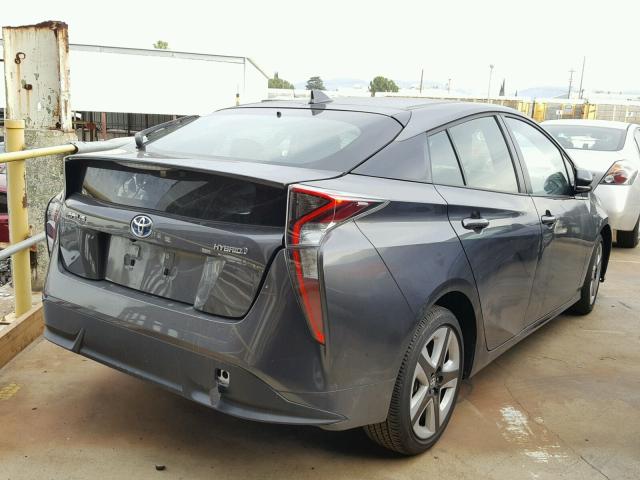 JTDKARFU5G3025098 - 2016 TOYOTA PRIUS GRAY photo 4