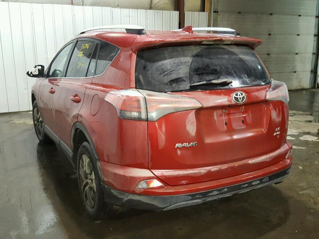 2T3BFREV3GW467547 - 2016 TOYOTA RAV4 LE RED photo 3