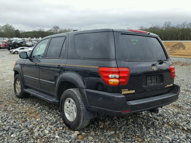 5TDBT48A81S052074 - 2001 TOYOTA SEQUOIA LI BLACK photo 3