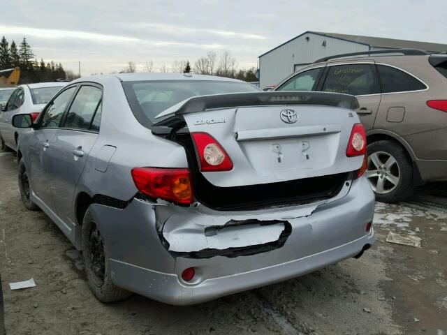 2T1BU4EE3AC291254 - 2010 TOYOTA COROLLA BA SILVER photo 3