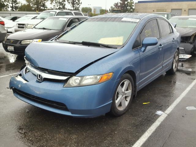 1HGFA16867L085348 - 2007 HONDA CIVIC EX BLUE photo 2