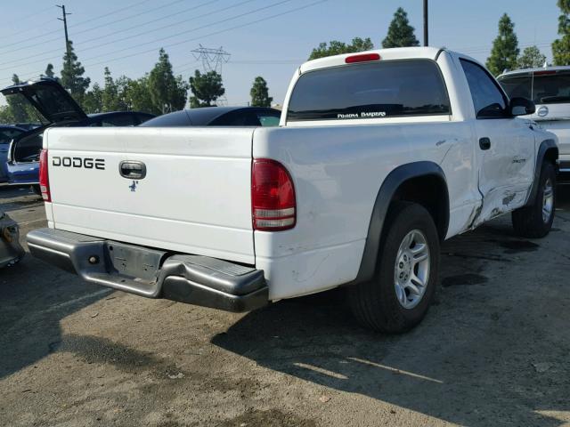 1B7FL16X22S528545 - 2002 DODGE DAKOTA BAS WHITE photo 4