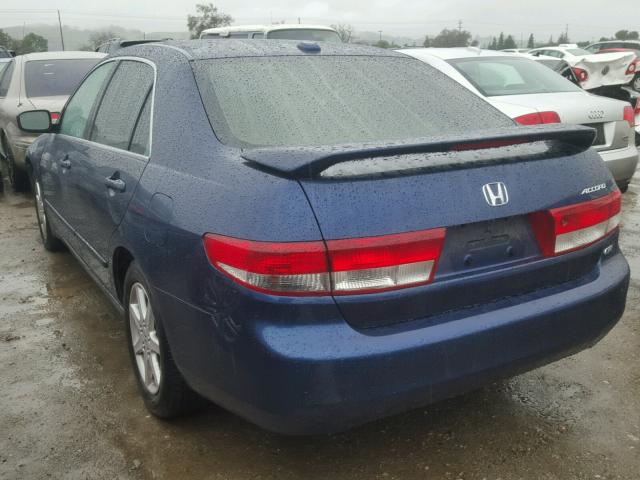 1HGCM66594A080651 - 2004 HONDA ACCORD EX BLUE photo 3