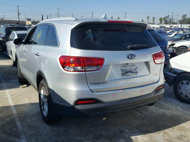 5XYPG4A39GG117588 - 2016 KIA SORENTO LX SILVER photo 3