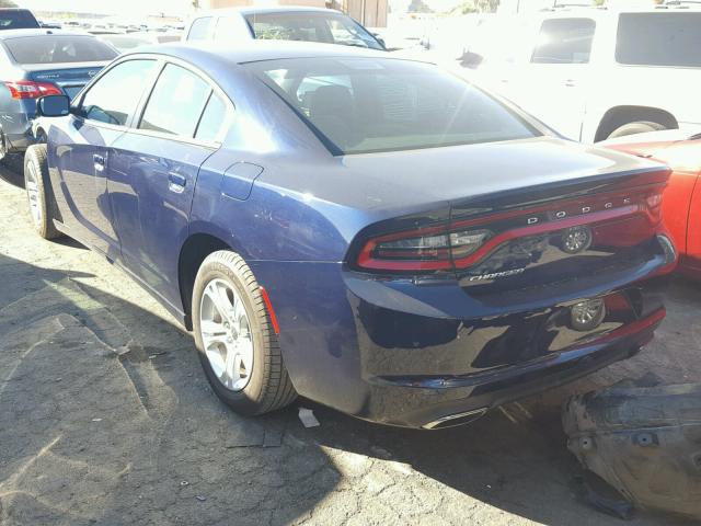 2C3CDXBG3GH350656 - 2016 DODGE CHARGER SE BLUE photo 3