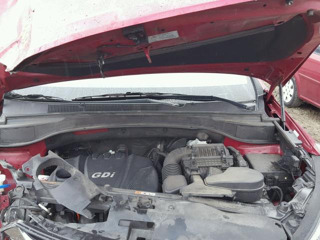 5XYZU3LB3DG025842 - 2013 HYUNDAI SANTA FE S RED photo 7