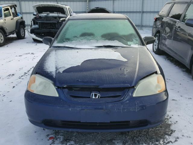 1HGEM22523L075088 - 2003 HONDA CIVIC LX BLUE photo 9