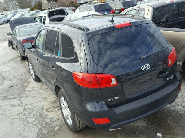 5NMSH73E58H188589 - 2008 HYUNDAI SANTA FE S BLACK photo 3