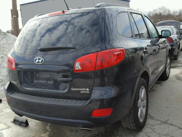 5NMSH73E58H188589 - 2008 HYUNDAI SANTA FE S BLACK photo 4