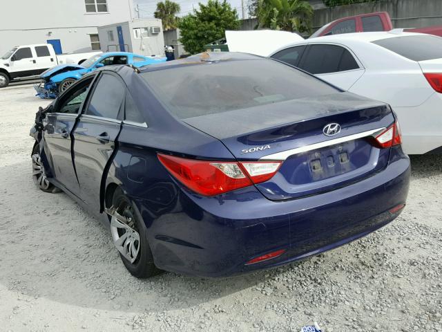 5NPEB4AC0BH250814 - 2011 HYUNDAI SONATA GLS BLUE photo 3