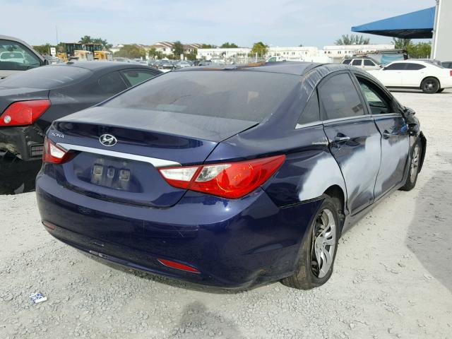 5NPEB4AC0BH250814 - 2011 HYUNDAI SONATA GLS BLUE photo 4