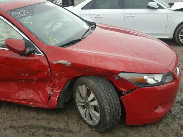 1HGCS12899A007683 - 2009 HONDA ACCORD EXL RED photo 9