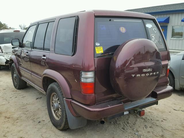 JACDS58X3Y7J16305 - 2000 ISUZU TROOPER S BURGUNDY photo 3