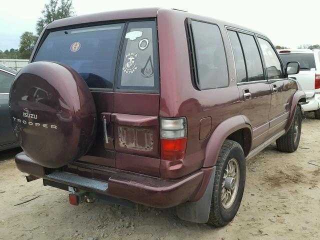 JACDS58X3Y7J16305 - 2000 ISUZU TROOPER S BURGUNDY photo 4