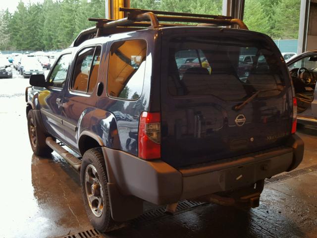 5N1ED28Y94C603562 - 2004 NISSAN XTERRA XE BLUE photo 3