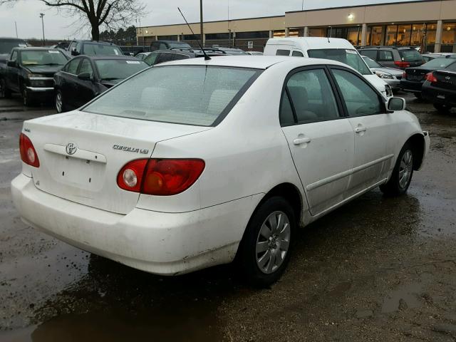 1NXBR32E83Z135664 - 2003 TOYOTA COROLLA CE WHITE photo 4