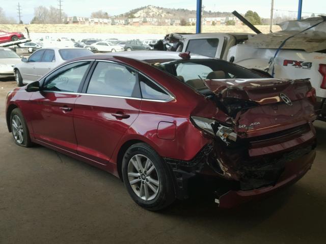 5NPE24AF9GH345339 - 2016 HYUNDAI SONATA SE RED photo 3