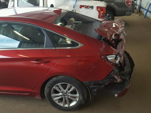 5NPE24AF9GH345339 - 2016 HYUNDAI SONATA SE RED photo 9