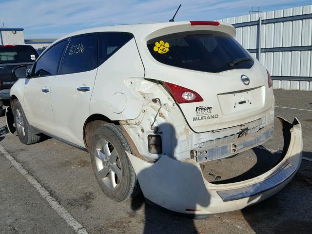 JN8AZ1MU9AW014284 - 2010 NISSAN MURANO S WHITE photo 3