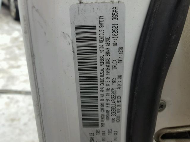 3C63R3LL4FG550971 - 2015 RAM 3500 SLT WHITE photo 10