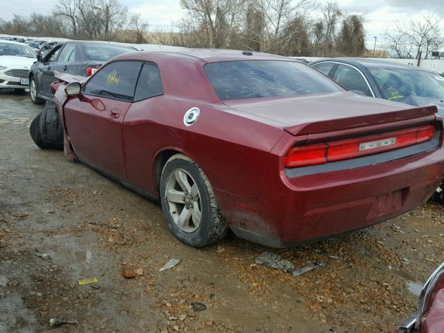 2B3LJ44V19H604674 - 2009 DODGE CHALLENGER MAROON photo 3