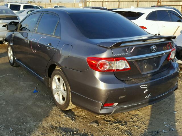 5YFBU4EE0DP111605 - 2013 TOYOTA COROLLA BA CHARCOAL photo 3