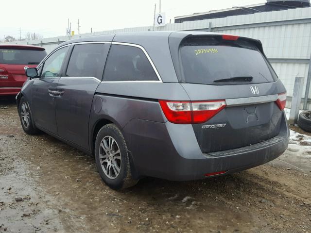 5FNRL5H46CB092322 - 2012 HONDA ODYSSEY EX GRAY photo 3