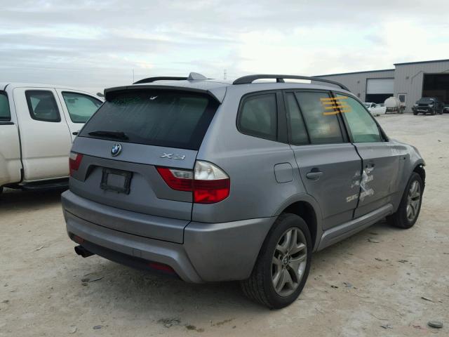 WBXPC93437WF14351 - 2007 BMW X3 3.0SI SILVER photo 4