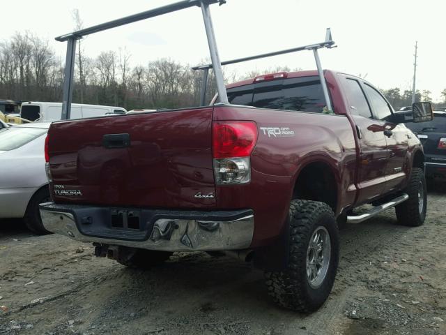 5TFBV54158X043830 - 2008 TOYOTA TUNDRA DOU RED photo 4