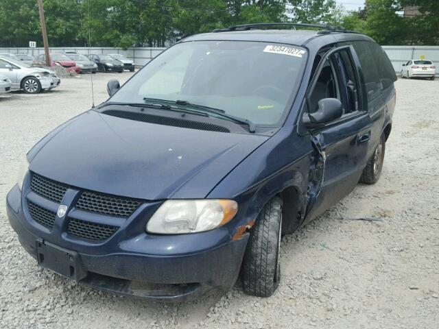 1D4GP45R04B575818 - 2004 DODGE CARAVAN SX BLUE photo 2