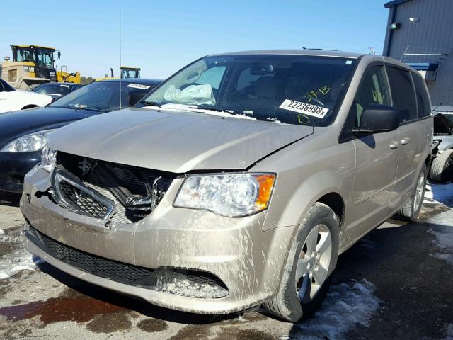 2C4RDGBG3DR562646 - 2013 DODGE GRAND CARA BEIGE photo 2