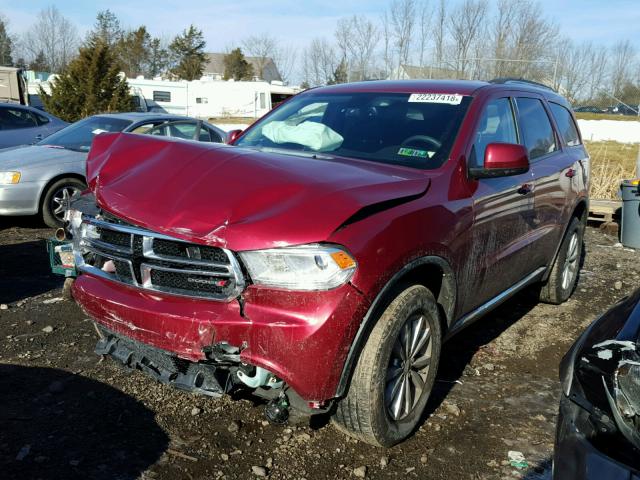 1C4RDJAG9FC101512 - 2015 DODGE DURANGO SX RED photo 2