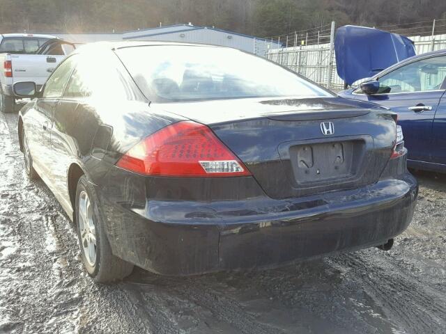 1HGCM72797A002906 - 2007 HONDA ACCORD EX BLACK photo 3