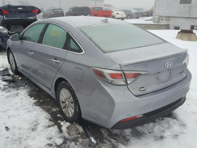 KMHE24L11GA016543 - 2016 HYUNDAI SONATA HYB GRAY photo 3