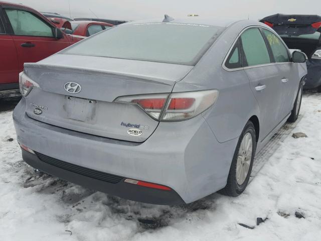 KMHE24L11GA016543 - 2016 HYUNDAI SONATA HYB GRAY photo 4