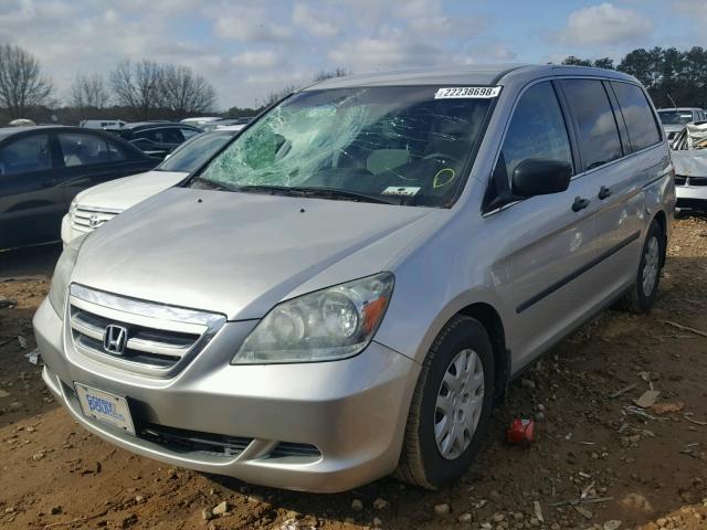 5FNRL38287B106990 - 2007 HONDA ODYSSEY LX SILVER photo 2