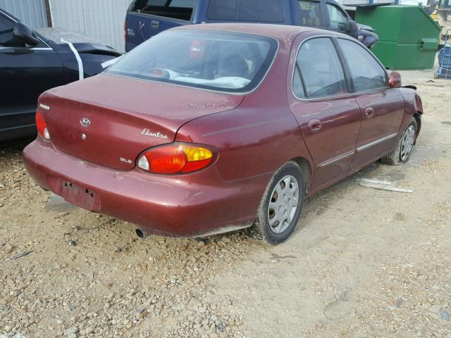 KMHJF35F1YU904781 - 2000 HYUNDAI ELANTRA GL MAROON photo 4