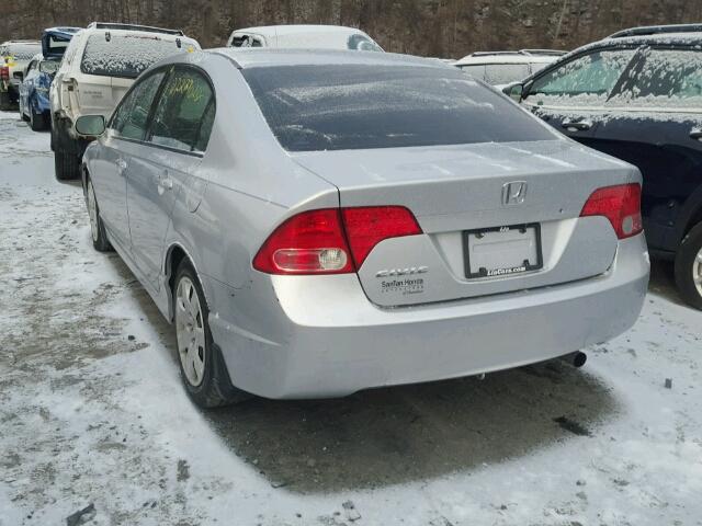 2HGFA16588H522724 - 2008 HONDA CIVIC LX SILVER photo 3