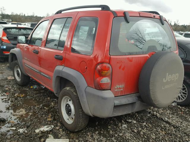 1J4GL48K03W684076 - 2003 JEEP LIBERTY SP RED photo 3