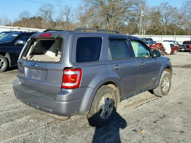 1FMCU93178KE13765 - 2008 FORD ESCAPE XLT GRAY photo 4