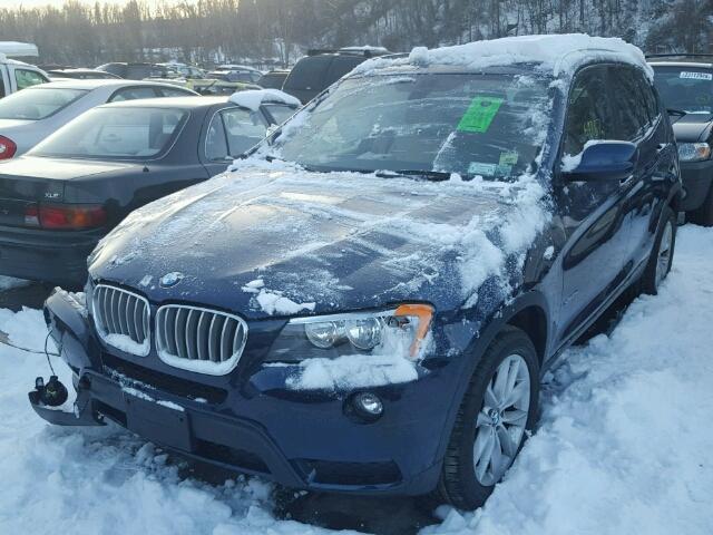 5UXWX9C53D0D07736 - 2013 BMW X3 XDRIVE2 BLUE photo 2