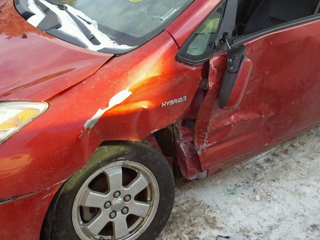 JTDKB20U487787779 - 2008 TOYOTA PRIUS RED photo 9