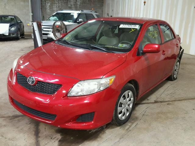 1NXBU4EE6AZ346360 - 2010 TOYOTA COROLLA BA RED photo 2