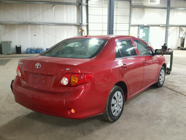 1NXBU4EE6AZ346360 - 2010 TOYOTA COROLLA BA RED photo 4