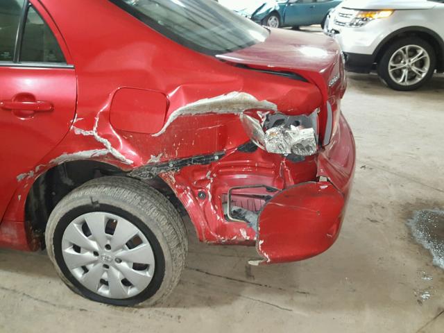 1NXBU4EE6AZ346360 - 2010 TOYOTA COROLLA BA RED photo 9