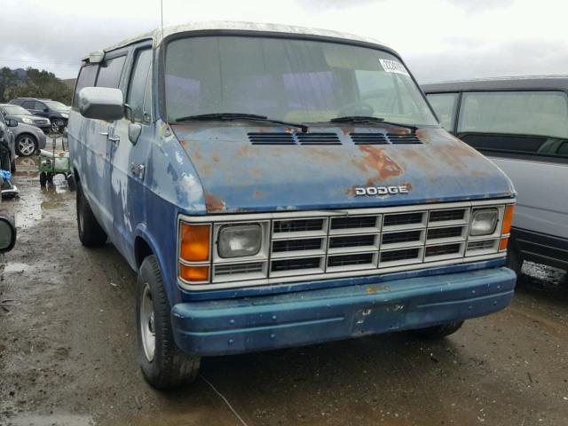 2B7HB23H3HK262549 - 1987 DODGE RAM VAN B2 BLUE photo 1