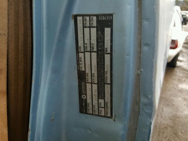 2B7HB23H3HK262549 - 1987 DODGE RAM VAN B2 BLUE photo 10