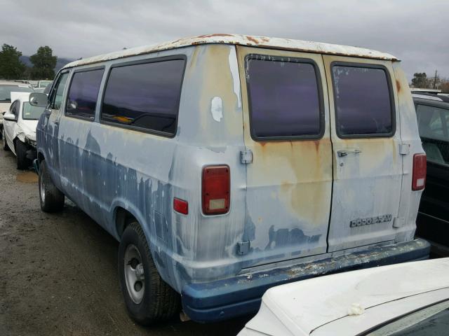 2B7HB23H3HK262549 - 1987 DODGE RAM VAN B2 BLUE photo 3