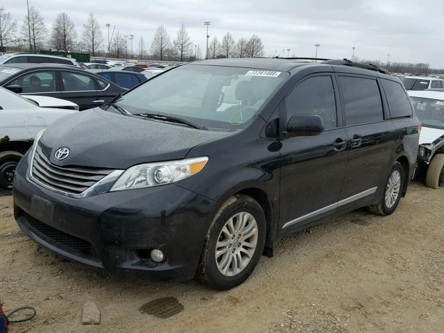 5TDYK3DC2BS134947 - 2011 TOYOTA SIENNA XLE BLACK photo 2