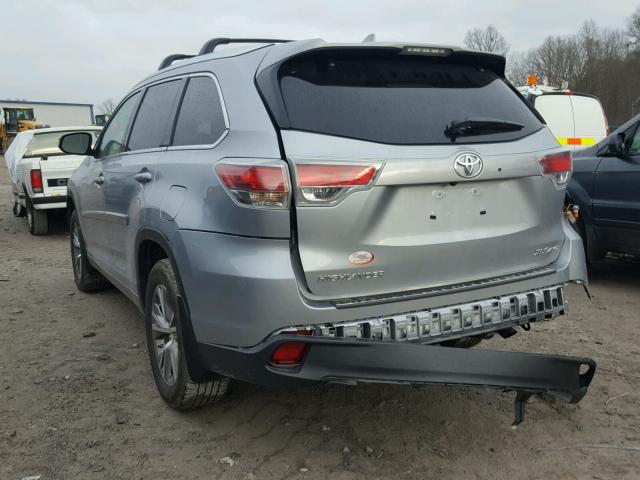 5TDJKRFH1FS194561 - 2015 TOYOTA HIGHLANDER SILVER photo 3